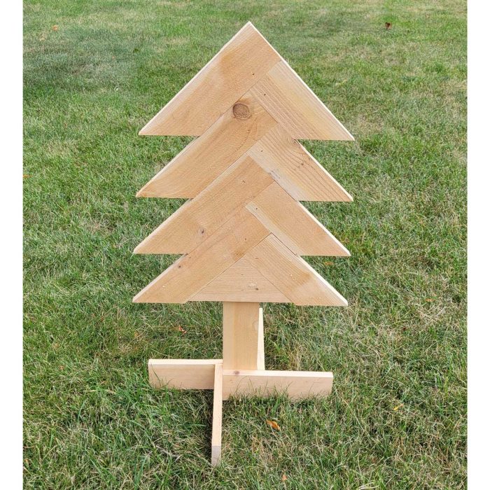 Rustic Herring Bone Christmas Tree in Cedar