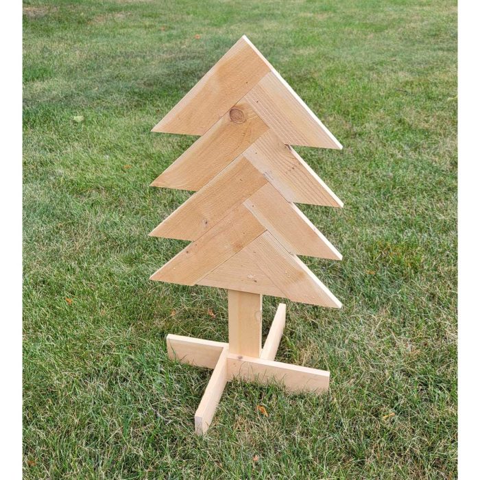 Rustic Herring Bone Christmas Tree in Cedar