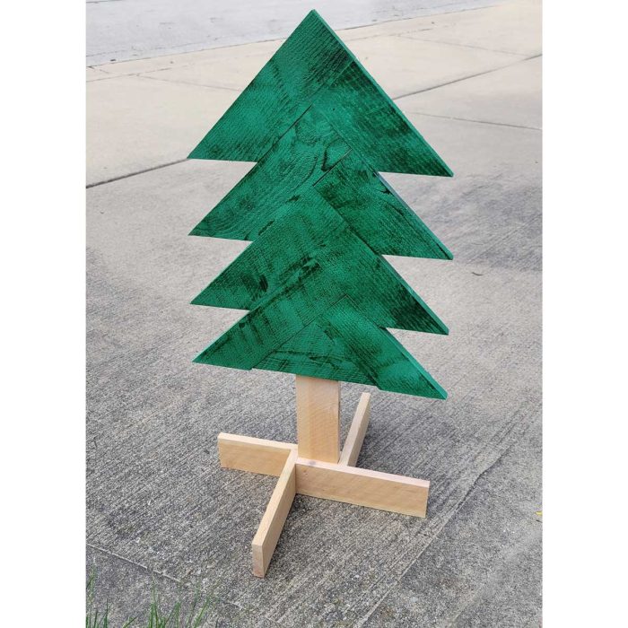 Rustic Herring Bone Christmas Tree in Green
